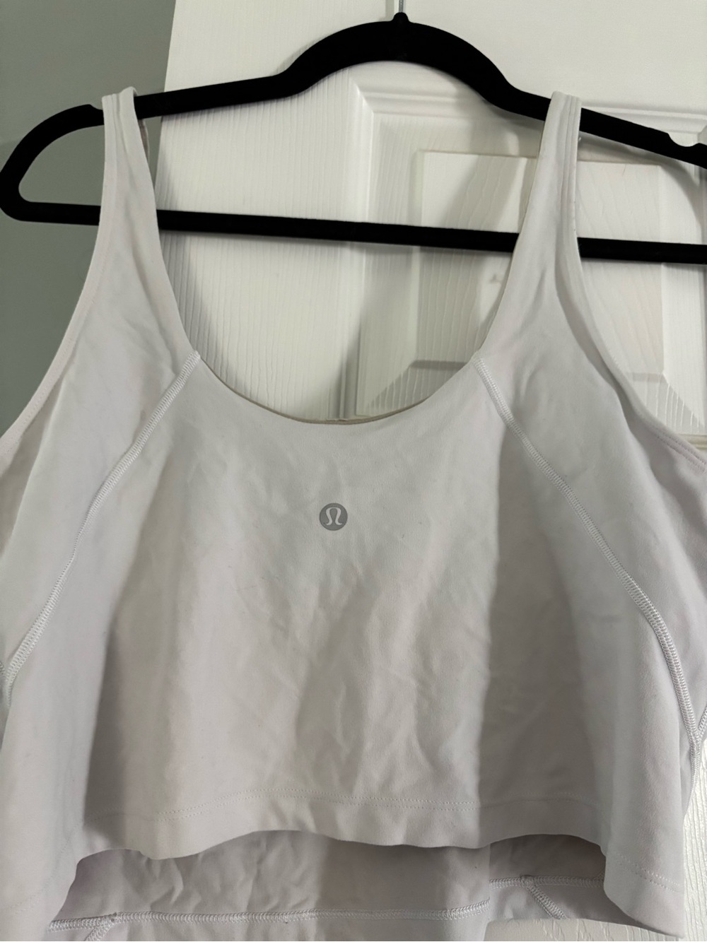 lululemon athletica White Cropped Tank with Subtle Logo